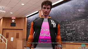 i'm the horny teacher showing off my big tits