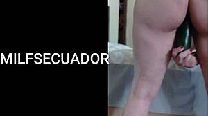 No Men To Film, So I Use This Cucumber!