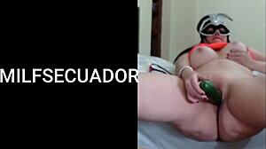 No Men To Film, So I Use This Cucumber!