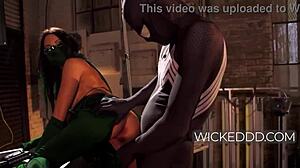 Intense Anal Fucking in Horny Venom Parody