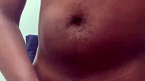 huge black cock masturbated in bathroom, shooting massive nut on shaved body