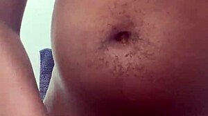 huge black cock masturbated in bathroom, shooting massive nut on shaved body