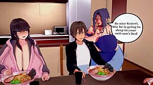 Japanese family swap part 1 in 3D hentai, big tits and ass creampie sex.