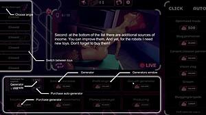 Naughty cam girl in hentai game teases with huge dildo masturbation