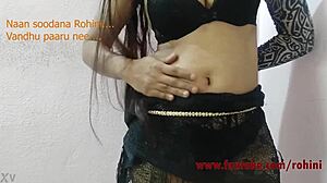 Tamil girl Rohini dares in black lingerie
