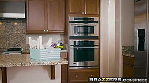 Raven Bay and Keiran Lee star in Brazzers Real Wife Stories Welcum Wagon scene with intense group fucking
