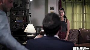 Confused Busty Milf Used by Perverted Group in Wild Orgy