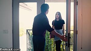 brunette liv wild devours big cock with deepthroat and cowgirl!