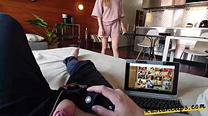 hot blonde stepsis amanda clarke catches stepbro fapping