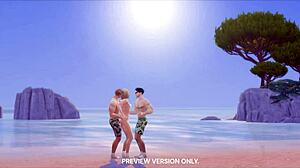 Taylor and Joe Stroll on Beach Before Wild 3D Hentai Group Action. Preview Version Included!