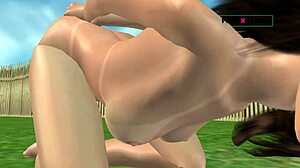 Animated 3D cartoon hentai with cute girl masturbating outdoors