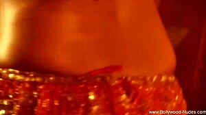 Sexy belly dancer arousing alone