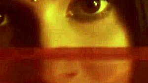 Sexy belly dancer arousing alone