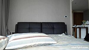 Teen with Shaved Pussy and Small Tits Gets Fucked Hard on Webcam