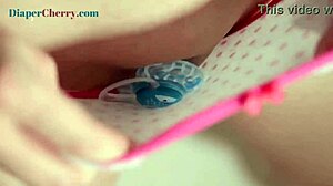 Cherry English slams butt plug in diaper for wild fun