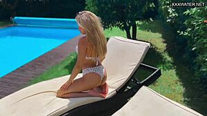 look at this sexy russian chick outdoors with big tits!