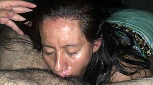 Latina Milf Masturbates While Giving Intense Solo Blowjob