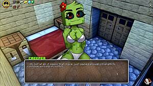 Hornycraft creeper girl and piglette deepthroating my cock in parody hentai?