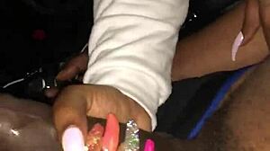 Hoe performs blowjob and sucking