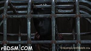 provocative brunette babe uses bizarre toys for hardcore bdsm slave play