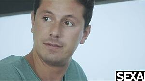 Valley girl gets sex positive couple as roommates in dorm threesome