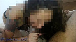 Young amateur performs deep throat on massive black cock.