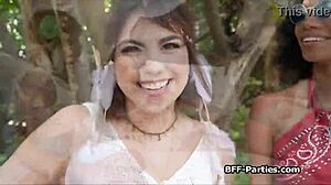 Hippie hitchhikers share the ride after being picked up.