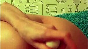 beautiful brunette explores her anal with toys