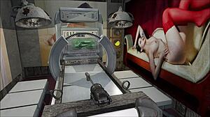Ever seen a Fallout 4 brunette teen work a masturbation machine?
