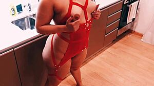 real kitchen sex in lingerie