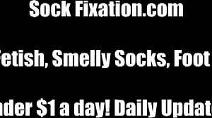 Mistress Commands Slave to Clean and Worship Her Stockinged Feet in POV