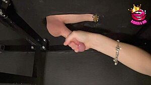 Closeup milking table action with 3 ruined orgasms, wow!