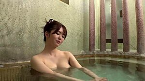 Hot Spring NTR: Japanese Girl's Nipples Teased to Orgasm Despite Boyfriend
