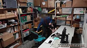 Black police woman raids office for first time, laying down the law hardcore