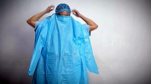 Femdom nurse in latex gloves dominates patient in hospital fetish session by Dominafire