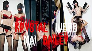 Krystal Webb and Mai Bailey in intense lesbian action with piercings and latex!