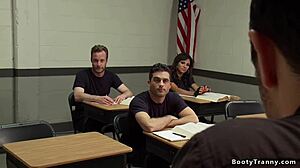 police academy shemale student dominating with intense anal assfucking and transsexual fetish 😈🔥