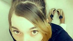 Sexy Shemale Craves Cock on Her Knees