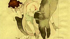 Detailed Vintage Erotic Illustration From Anime Hentai.