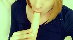 Sexy Shemale Craves Cock on Her Knees