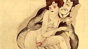 Detailed Vintage Erotic Illustration From Anime Hentai.