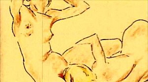 Detailed Vintage Erotic Illustration From Anime Hentai.
