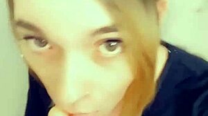 Sexy Shemale Craves Cock on Her Knees