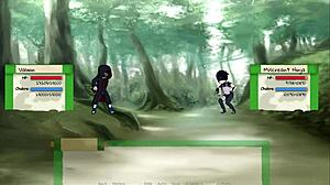 In Jikage Rising Arc 2 Episode 05, the ninja slut serves with big tits.