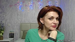 Ginger In Leather Pants Shows Ass On Webcam