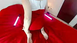 I fucked my neighbor in red dress, she swallowed cum