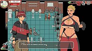 I'm getting a wild femdom handjob at the gym in this spooky hentai game