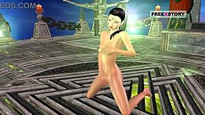 animated 3d cartoon of indian girl fingering pussy with cucumber