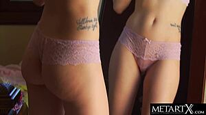 Gorgeous Petite Blonde Masturbates Trying On Sexy Lingerie for Intense Orgasm