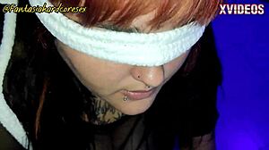 Chubby Tetona Blindfolded for Deepthroat